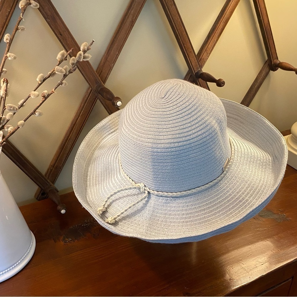 SUN 'N' SAND Sun Hat Up-Brim Adjustable UPF 50+ Pale Gray/Blue Women One Size - Picture 4 of 12